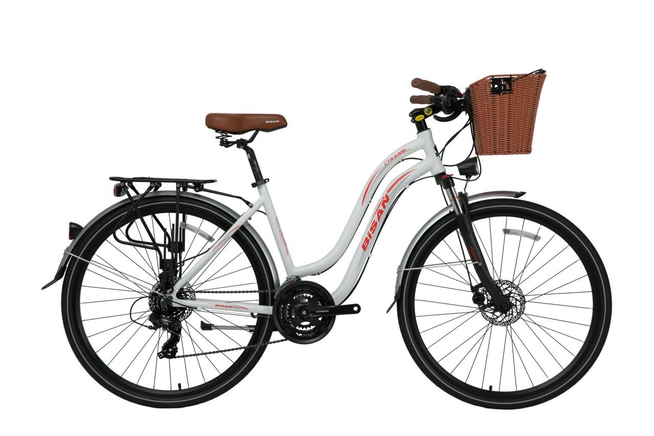 Bisan Ctx6300 Comfortline 28 Jant Şehir Bisikleti Beyaz-Kırmızı