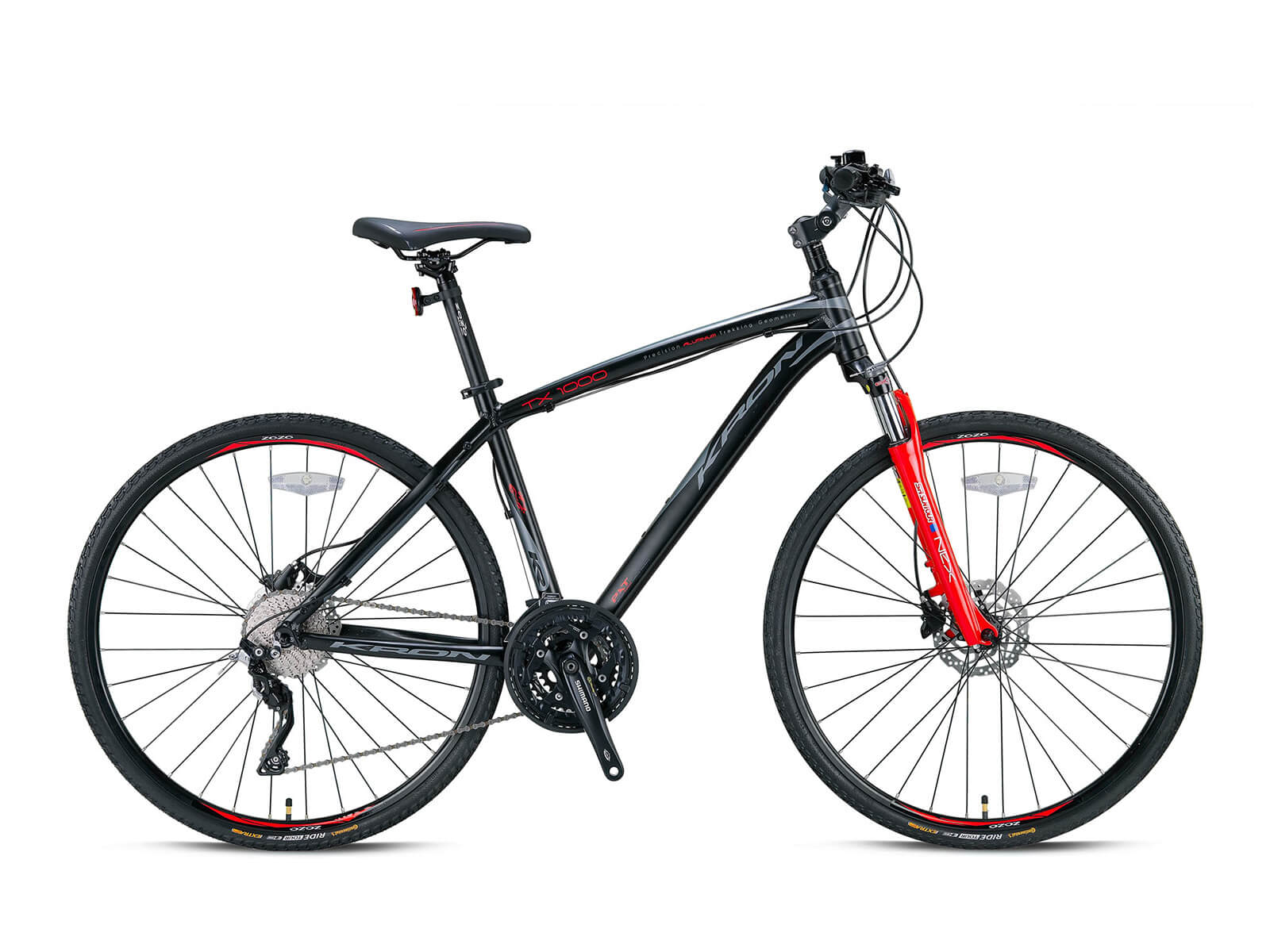 Kron TX1000 Hidrolik Disk 28 Jant Trekking Bisiklet Siyah-Kırmızı 46 cm