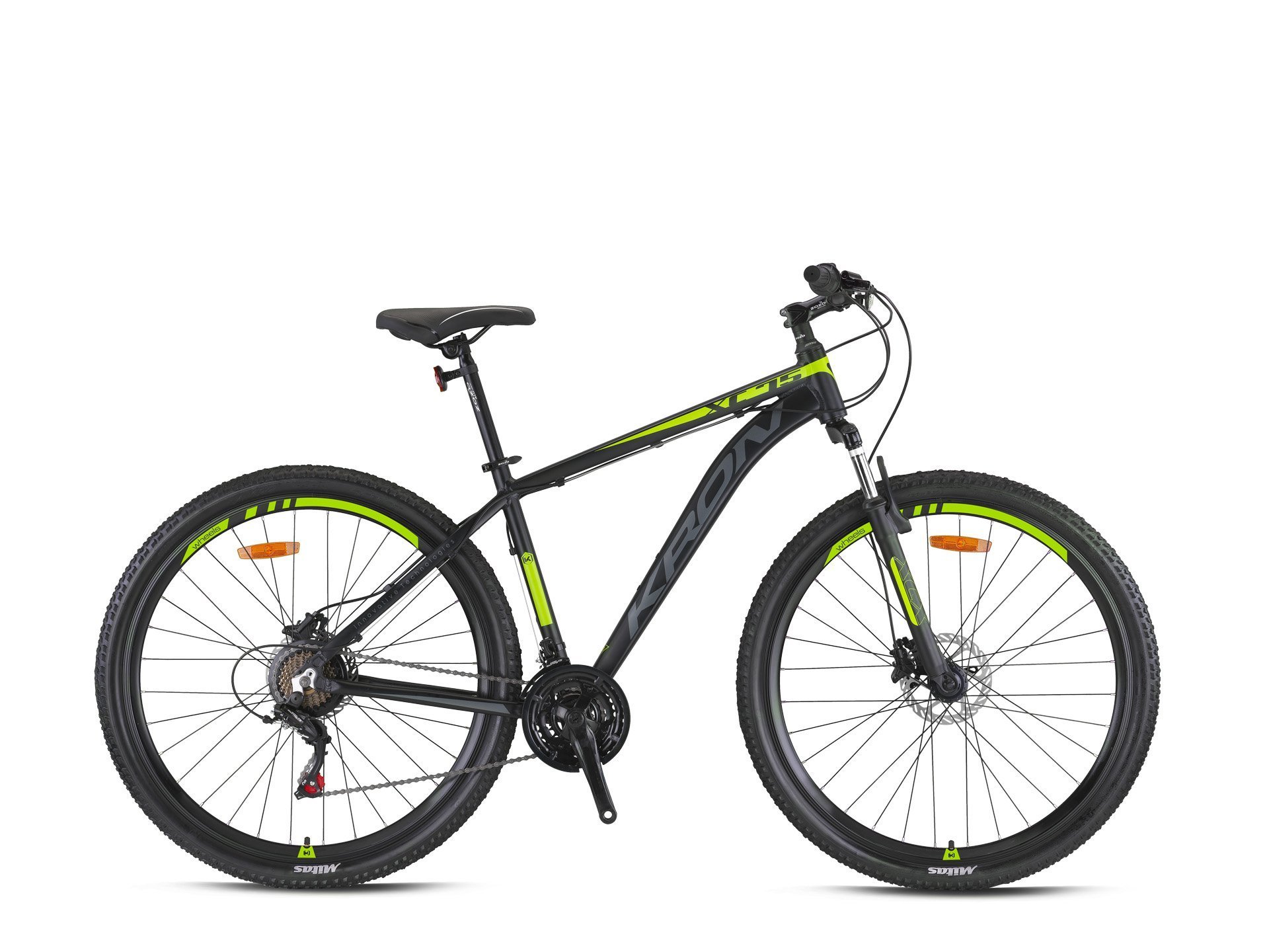 Kron XC 75 27.5 Jant Mekanik Disk Dağ Bisikleti Mat Siyah-Neon Sarı/Füme 48 cm