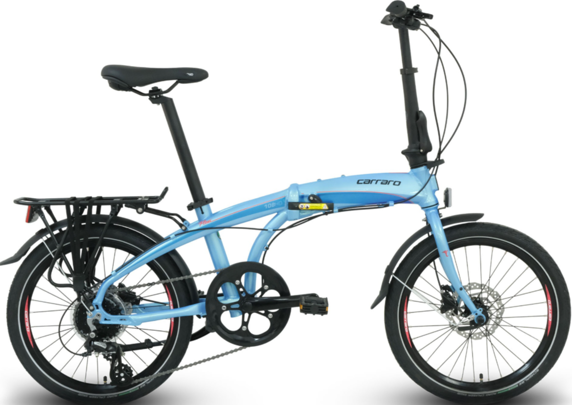 Carraro Flexi 108 Hidrolik Fren Katlanır Bisiklet Mavi-Turkuaz