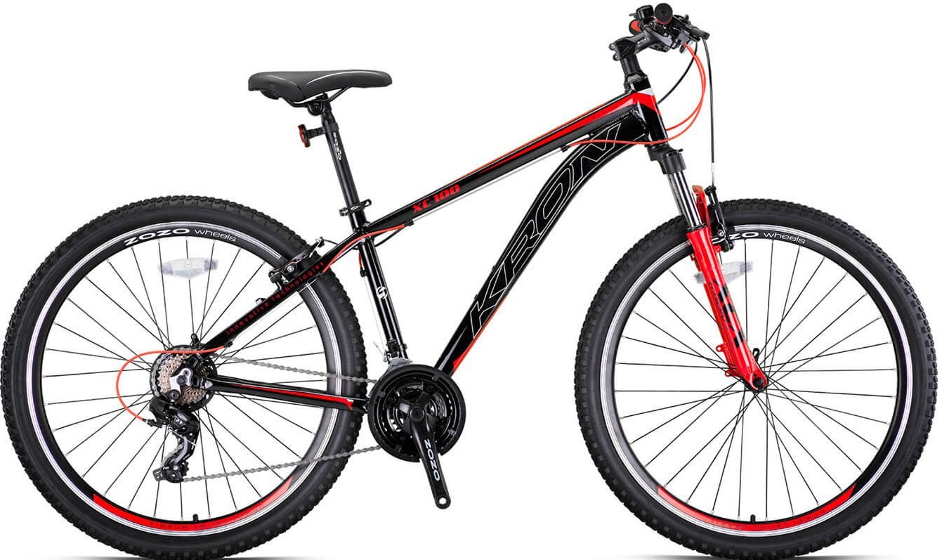 Kron XC100 Lady V Fren 27,5 Jant Dağ Bisikleti Siyah-Gri/Kırmızı