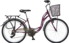 Salcano Bodrum 24 Unisex 24 Jant Şehir Bisikleti Mor Beyaz Gri