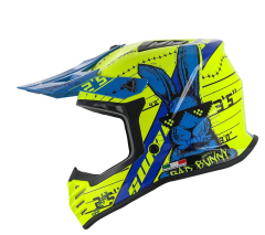 Kask Fullface Bunny Sway Neon Sarı-Mavi XL