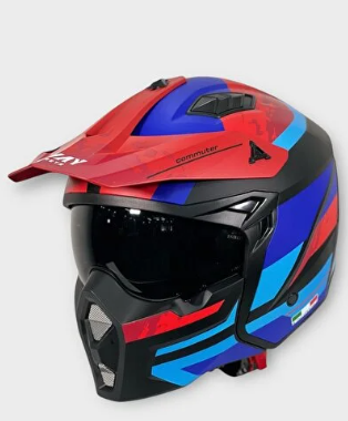 Kask Fullface X1 Seul Track Sway Siyah-Kırmızı-Mavi L