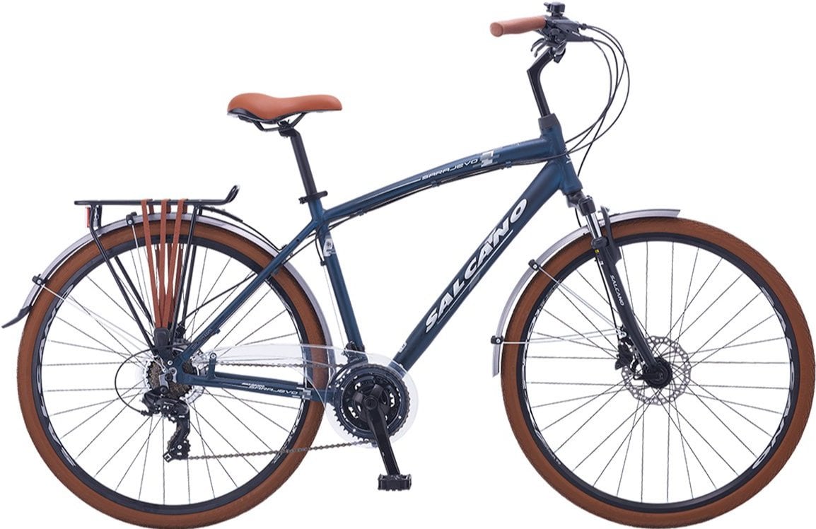 Salcano Sarajevo Hidrolik Disk 28 Jant Şehir Bisikleti Mat Haki-Beyaz 48 cm