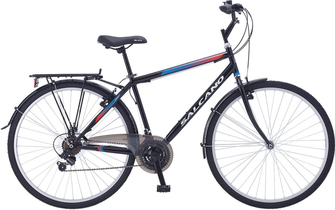 Salcano Üsküp 700 28 Jant Şehir Bisikleti Siyah-Kırmızı-Mavi