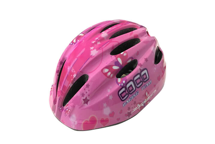 Kask Çocuk Kelebek Desen Pembe
