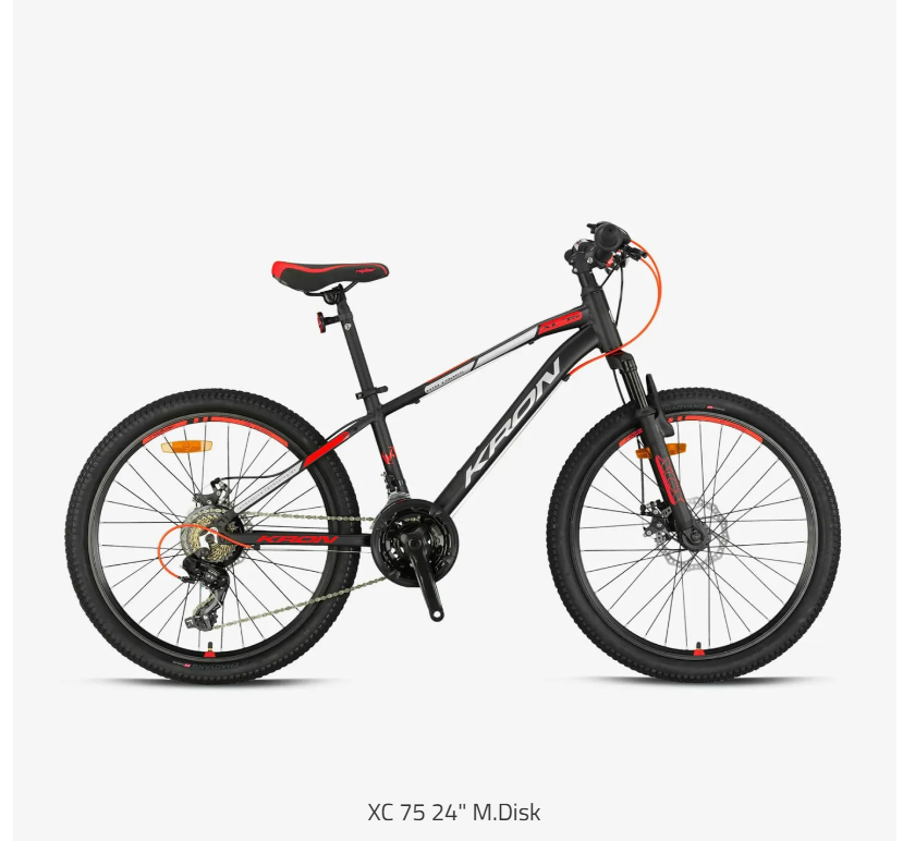 Kron XC 75 Disk Fren 24 Jant Erkek Çocuk Bisikleti Siyah-Kırmızı