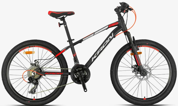 Kron XC 75 Disk Fren 24 Jant Erkek Çocuk Bisikleti Siyah-Kırmızı