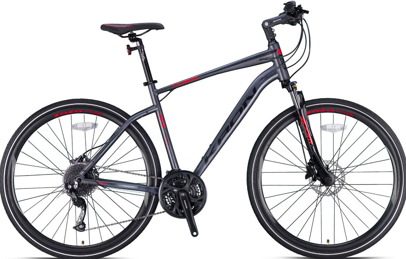 Kron TX300 Hidrolik Disk 28 Jant Trekking Bisiklet Mat Füme - Kırmızı 41 cm