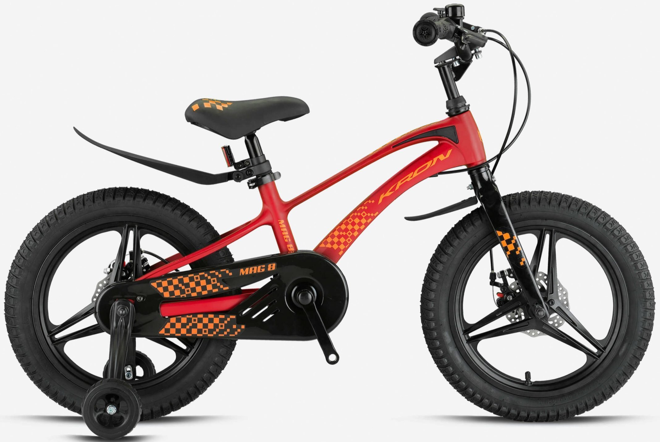 Kron Mag8 16 Jant Mekanik Disk Çocuk Bisikleti Bordo-Turuncu