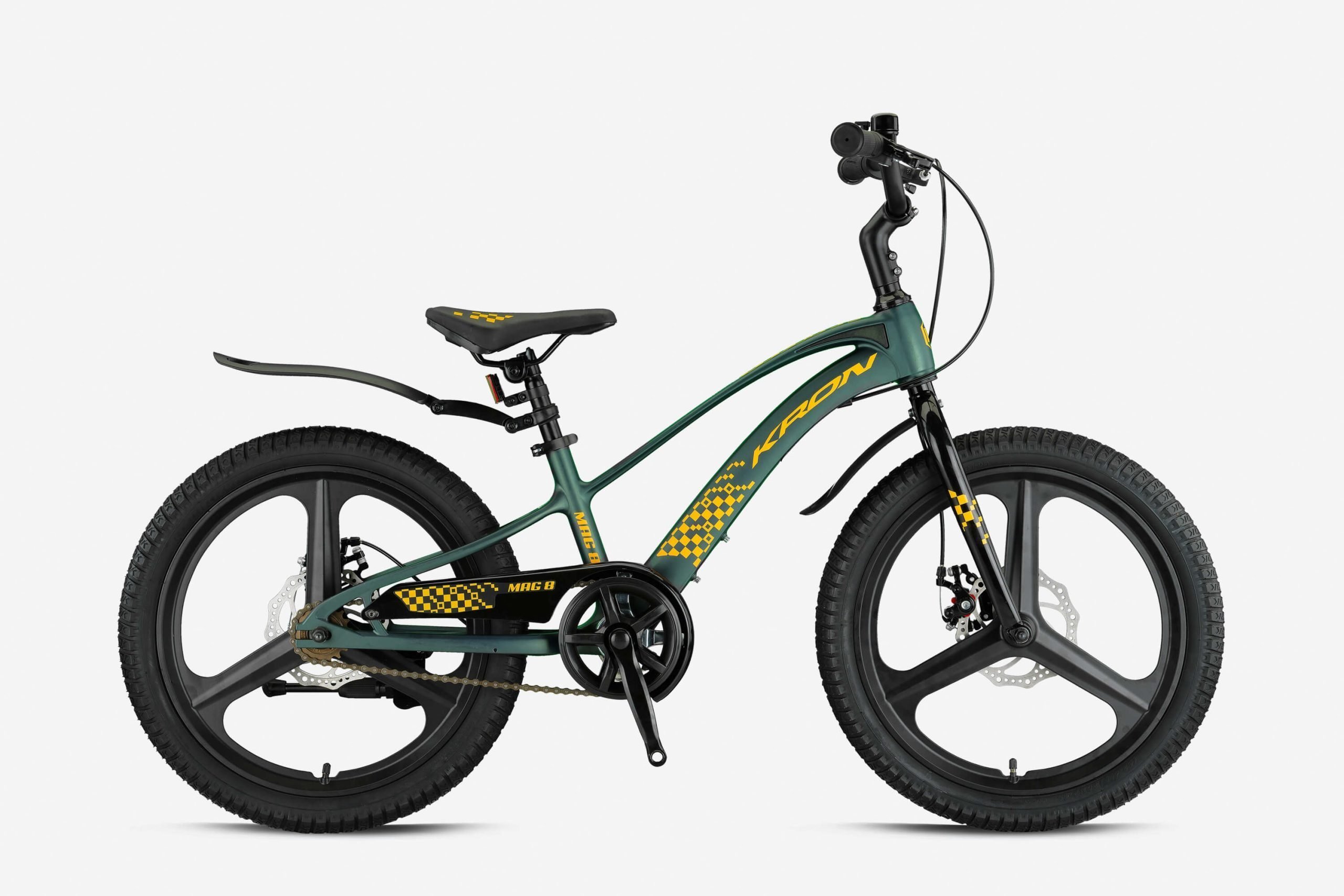 Kron Mag8 20 Jant Mekanik Disk Çocuk Bisikleti Haki-Sarı