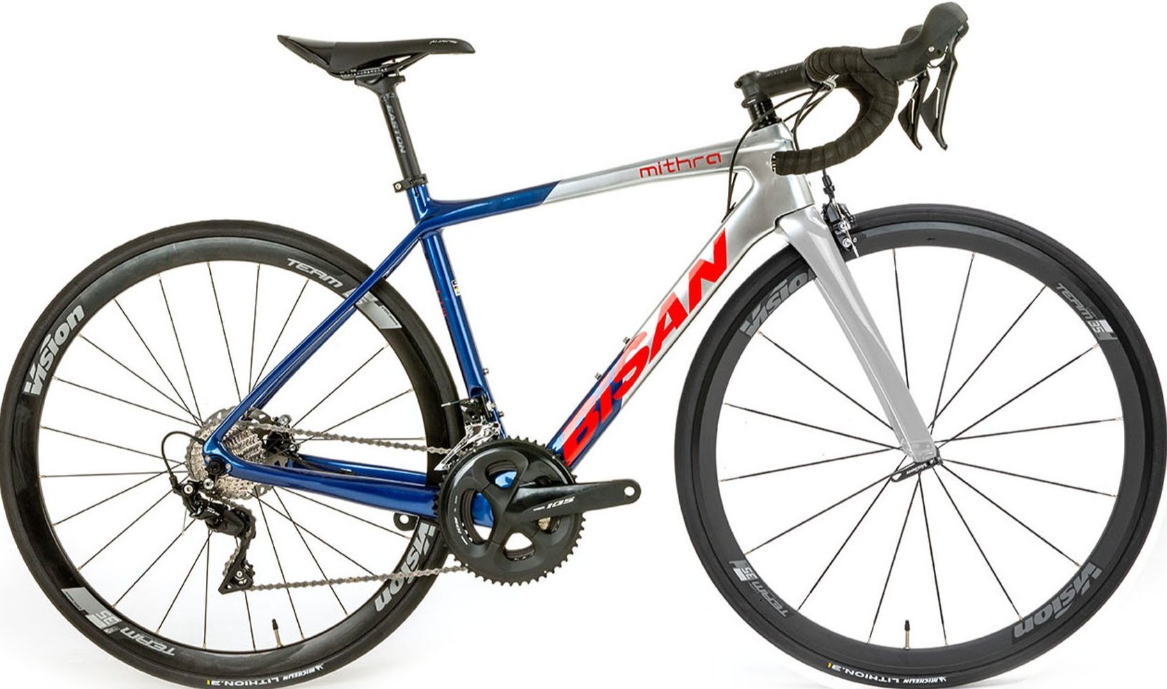 Bisan Mithra 105 Rim Brake Yol Bisikleti Gri-Lacivert/Kırmızı 51 cm