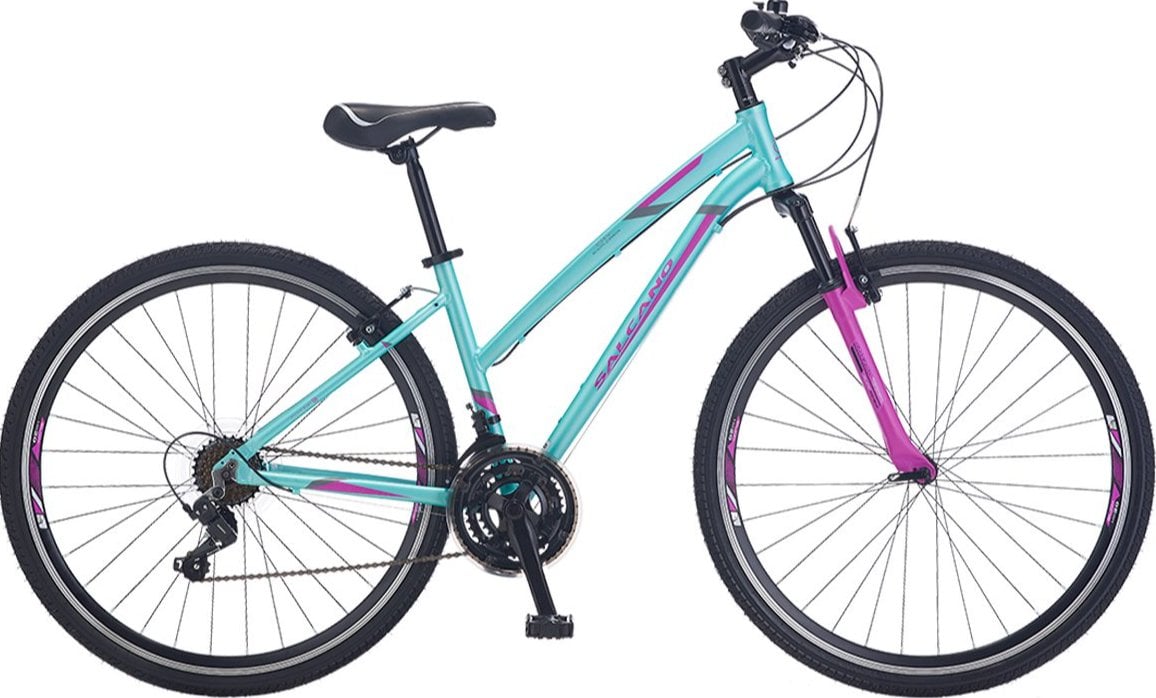 Salcano City Explorer Unisex V Fren 28 Jant Şehir Bisikleti Mat Turkuaz-Mor 41 cm
