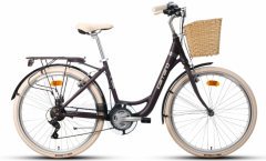 Carraro Juliet 26 Jant 21 vites Şehir Bisikleti Mat Mürdüm-Krom 43 cm
