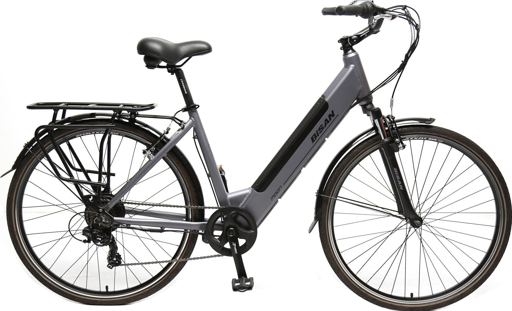 Bisan Moon 28 Jant Elektrikli Şehir Bisikleti Gri