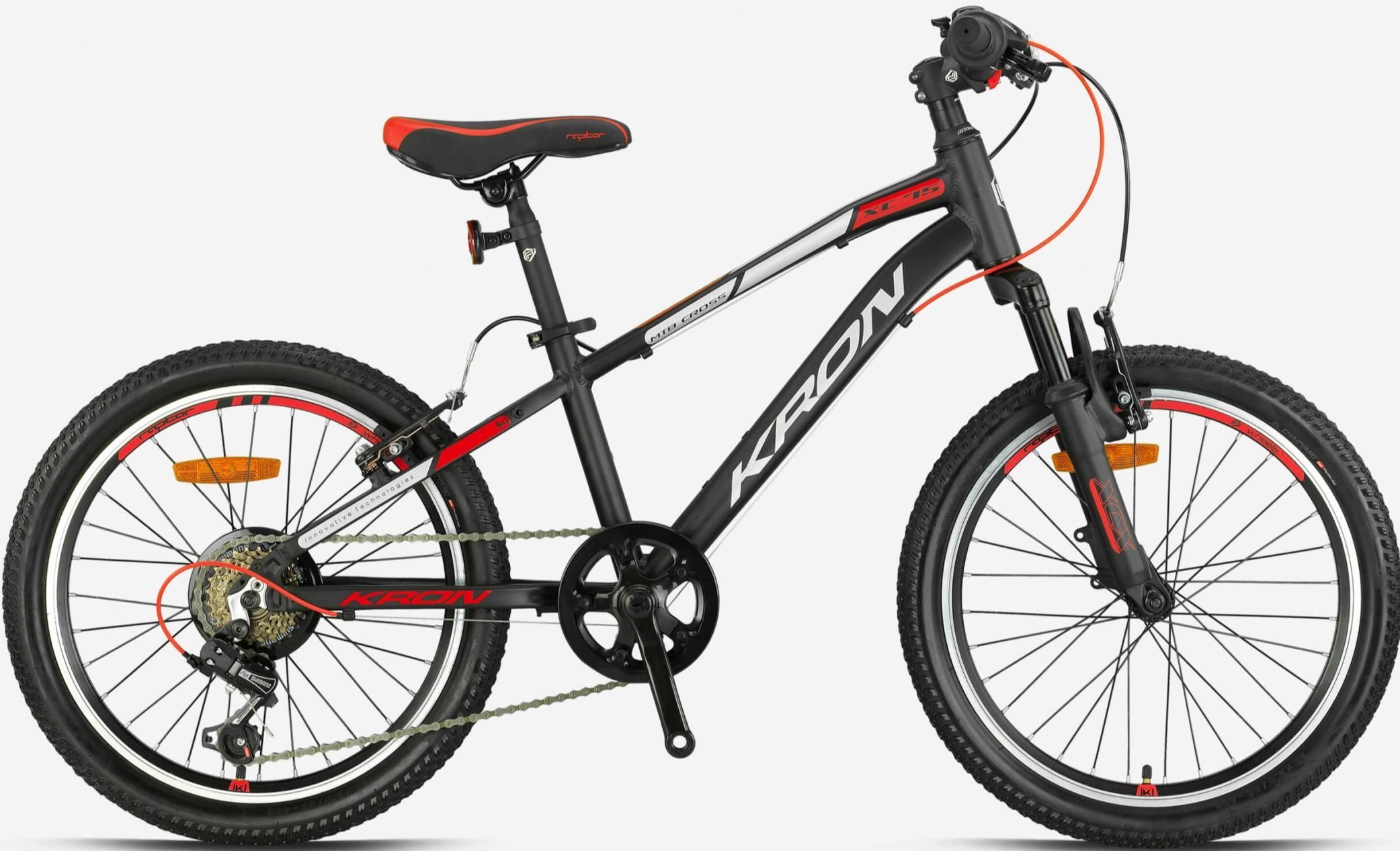 Kron XC75 20 Jant Erkek Çocuk Bisikleti Mat Siyah-Gri/Kırmızı