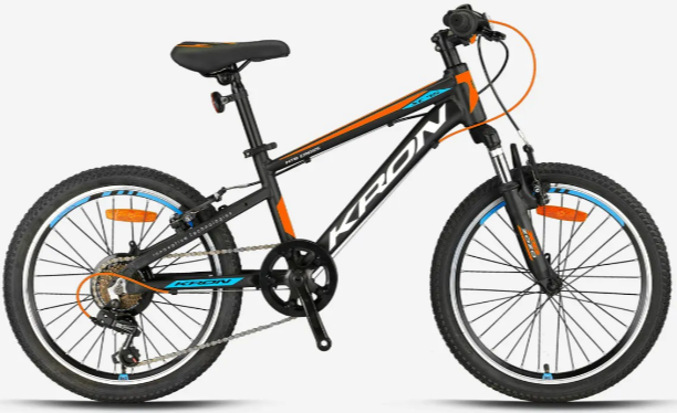 Kron XC75 20 Jant Erkek Çocuk Bisikleti Mat Siyah-Beyaz/Turuncu Mavi