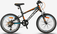 Kron XC75 20 Jant Erkek Çocuk Bisikleti Mat Siyah-Beyaz/Turuncu Mavi