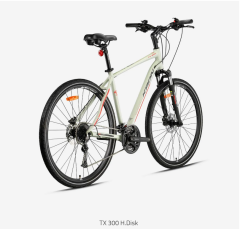Kron TX300 Hidrolik Disk 28 Jant Trekking Bisiklet Mat Bej-Gri/Kırmızı 51 cm