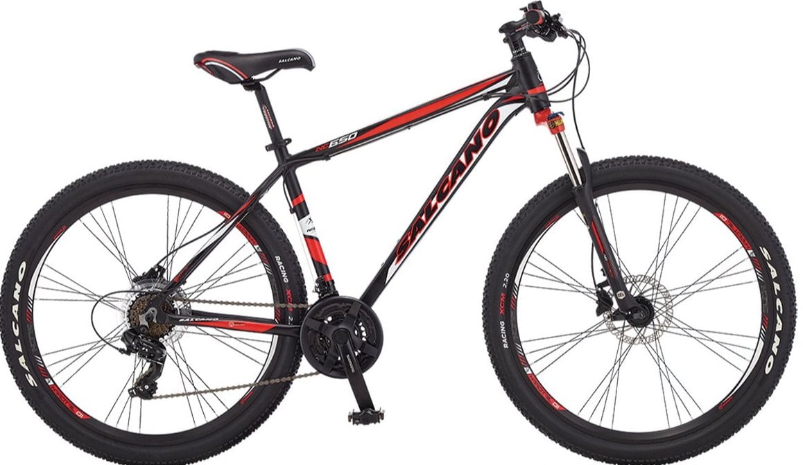Salcano NG650 Hidrolik Fren 27.5 Jant Dağ Bisikleti Mat Siyah-Kırmızı/Beyaz 46 cm