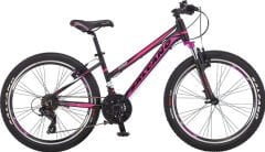 なこ Salcano NG650 Lady V Fren 24 Jant Dağ Bisikleti Siyah-Fuşya