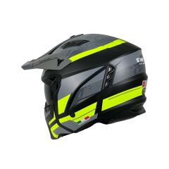 Kask Fullface X1 Seul Track Sway Gri-Siyah-Neon Yeşil L