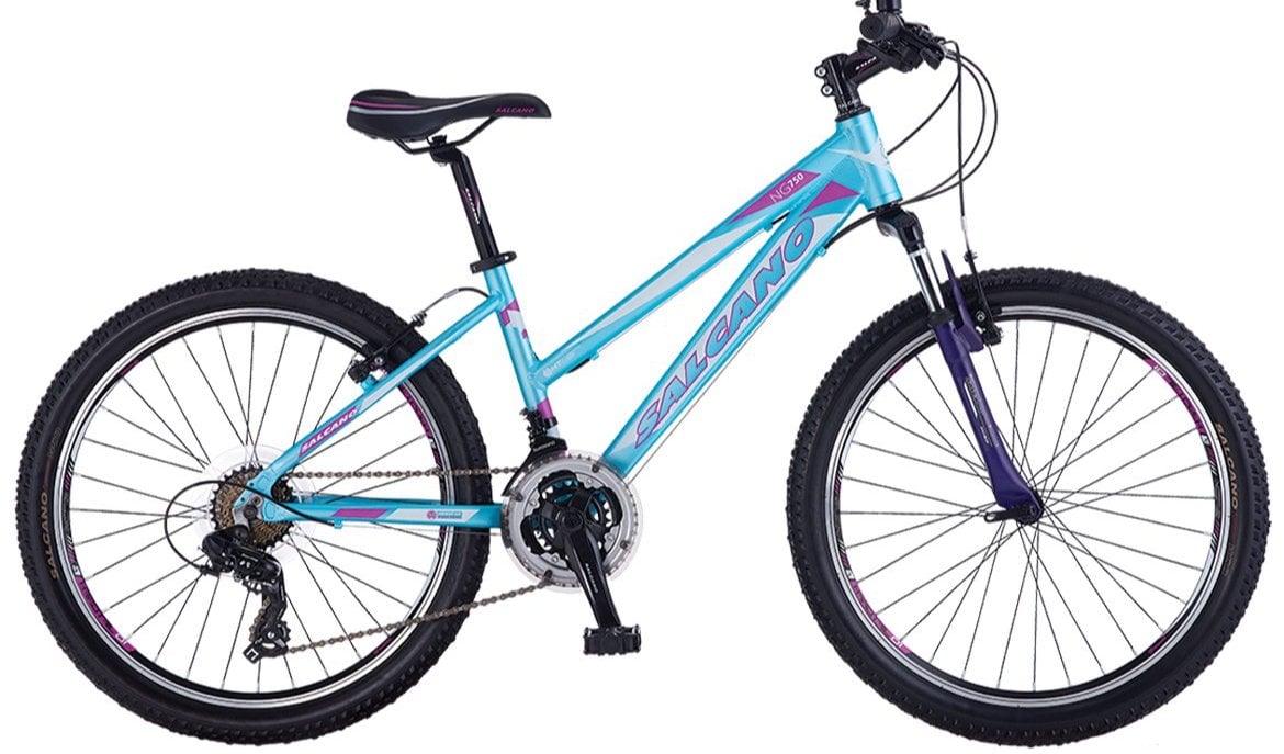 Salcano NG750 Unisex V Fren 24 Jant Dağ Bisikleti Mat Turkuaz-Beyaz-Mor