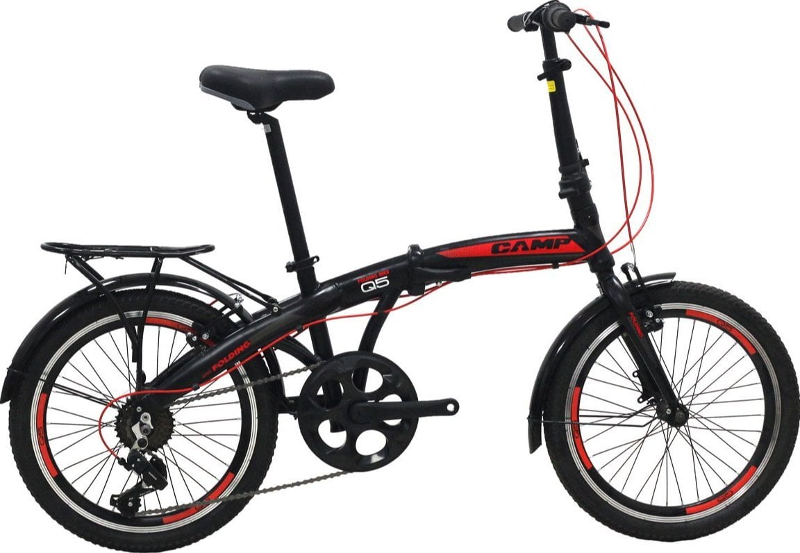 Camp Q5 20 Jant Katlanır Bisiklet Siyah-Kırmızı