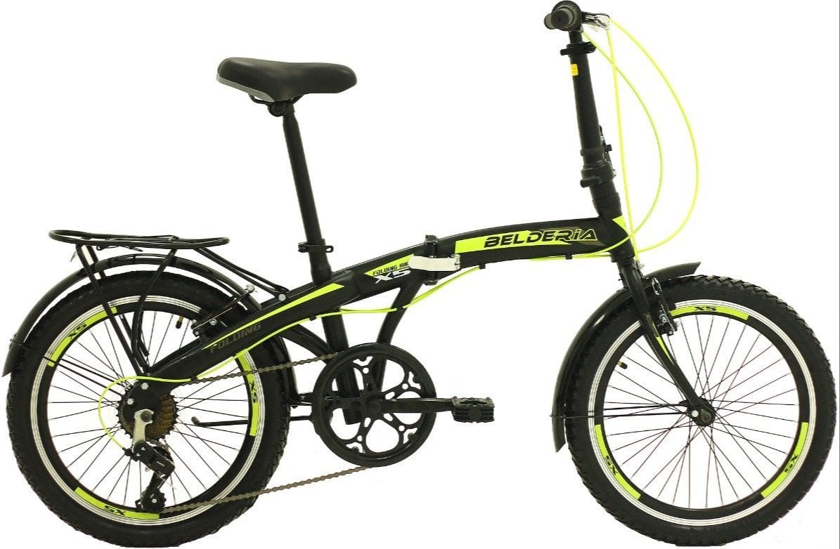 Belderia X7 20 Jant Katlanır Bisiklet Siyah-Neon Sarı