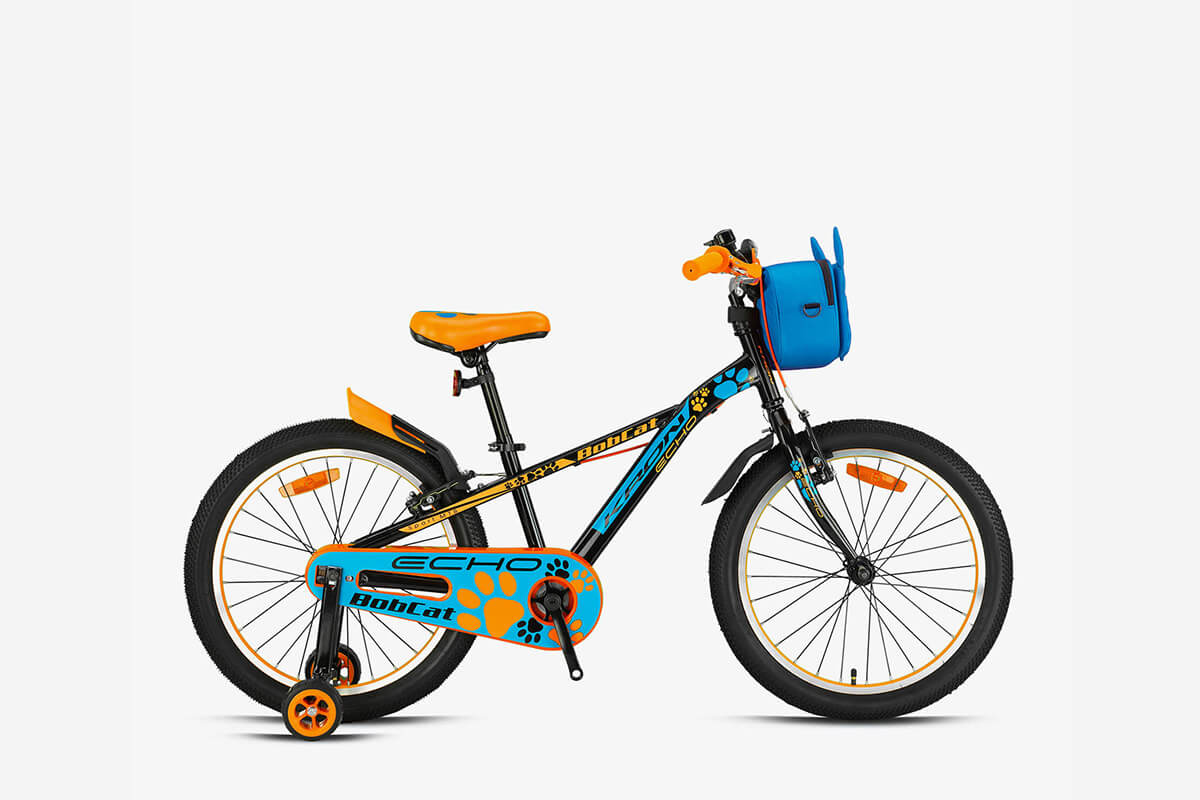 Kron Bobcat 20 Jant Erkek Çocuk Bisikleti Siyah-Mavi/Turuncu