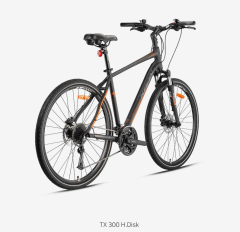 Kron TX300 Hidrolik Disk 28 Jant Trekking Bisiklet Mat Siyah-Füme-Turuncu 51 cm