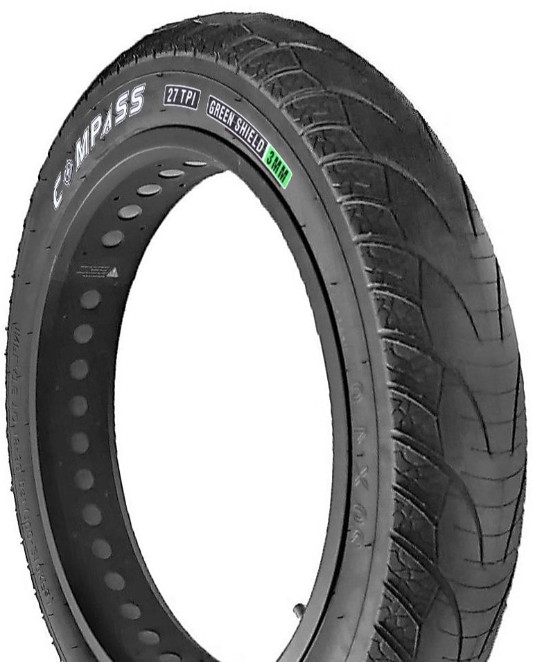 Dış Lastik Fat Bike Şehir 20x4.0 3mm Zırhlı Compass Siyah