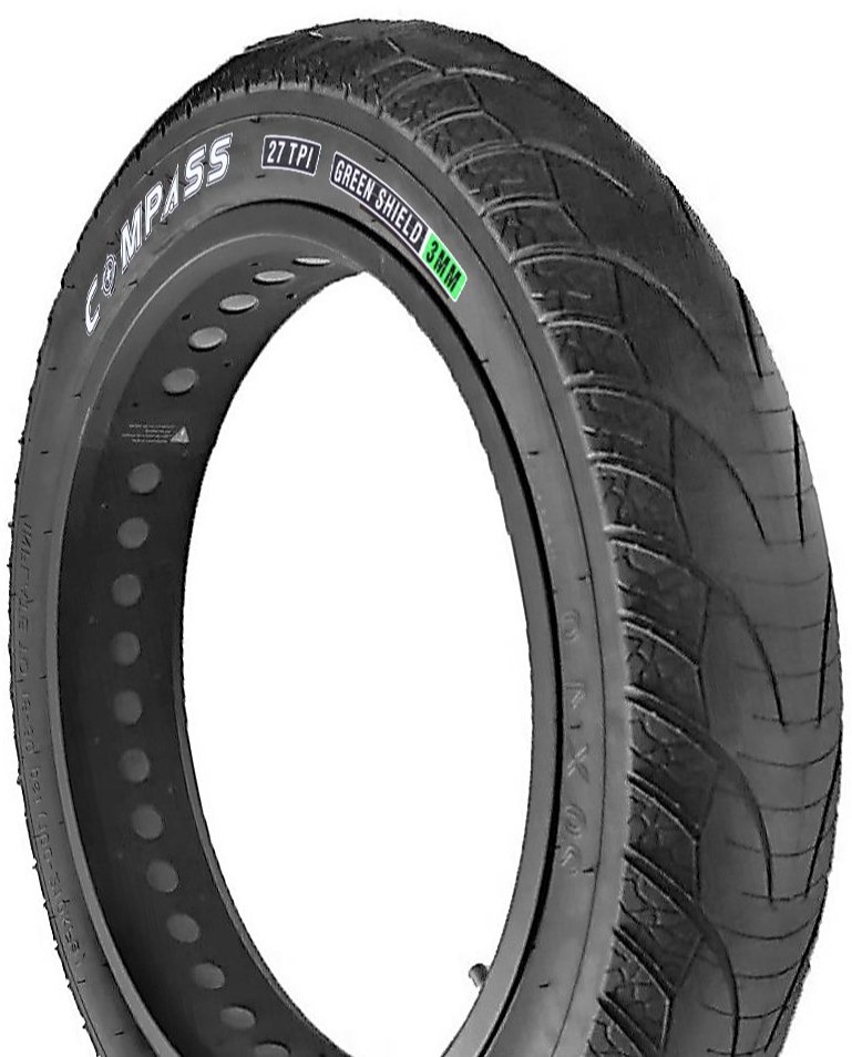 Dış Lastik Fat Bike Şehir 20x4.0 3mm Zırhlı Compass Siyah