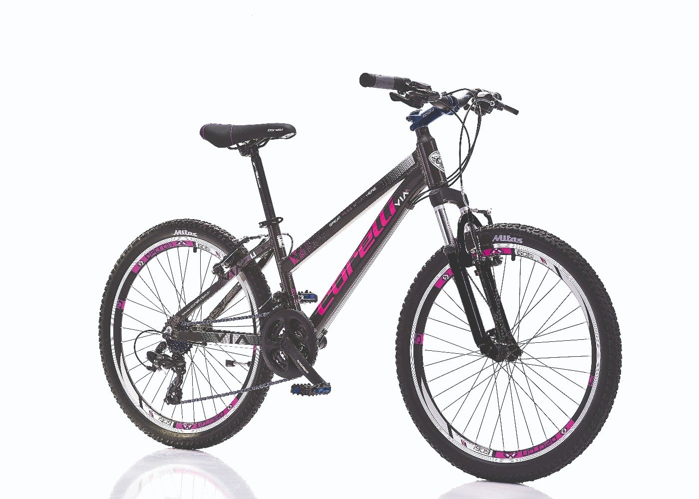 Corelli Via Lady 1.1 24 Jant Dağ Bisikleti Siyah-Kırmızı