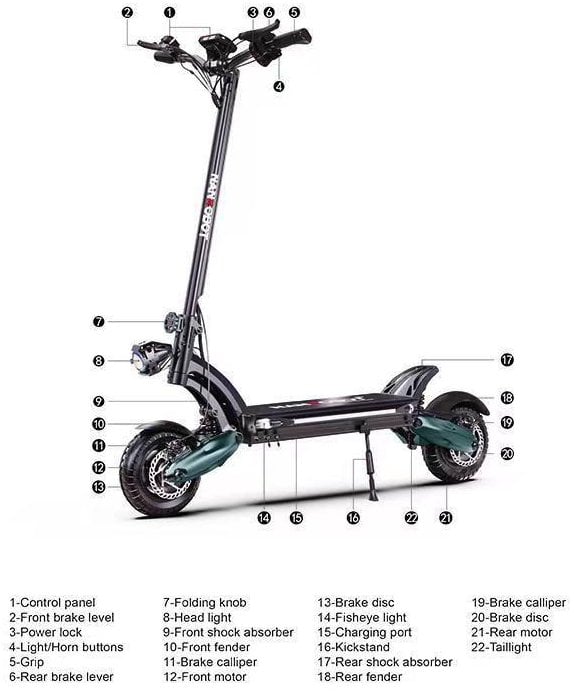 Elektrikli Scooter 2000w Amortisörlü Fırtına Sway