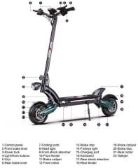 Elektrikli Scooter 2000w Amortisörlü Fırtına Sway