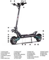Elektrikli Scooter 2000w Amortisörlü Fırtına Sway