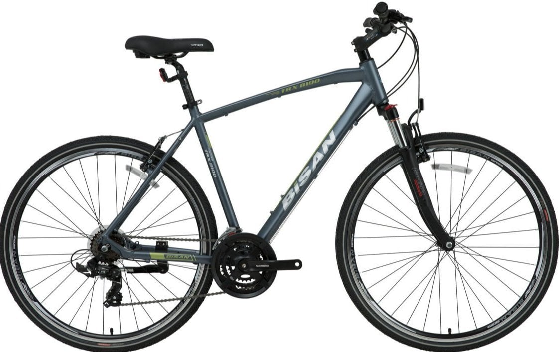 Bisan Trx 8100 28 Jant Şehir Bisikleti Gri-Yeşil 50 cm