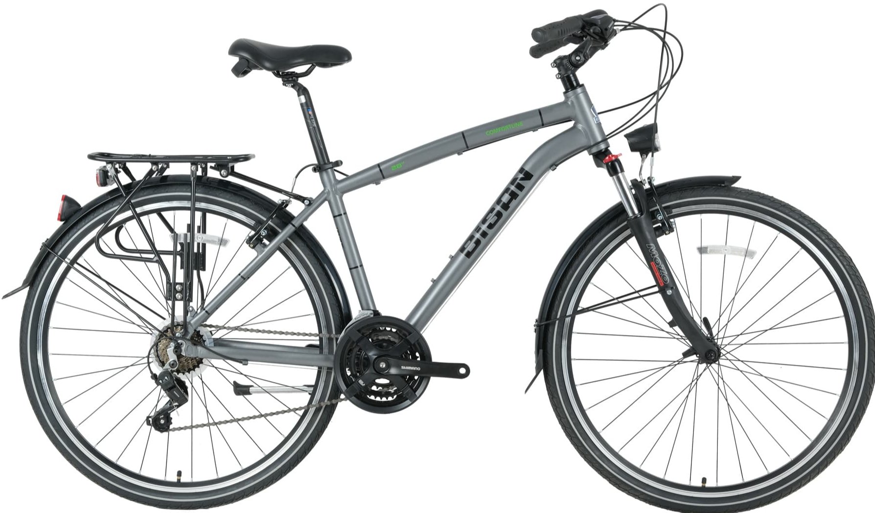 Bisan Ctx6400 Comfortline 28 Jant Şehir Bisikleti Gri-Yeşil 52 cm