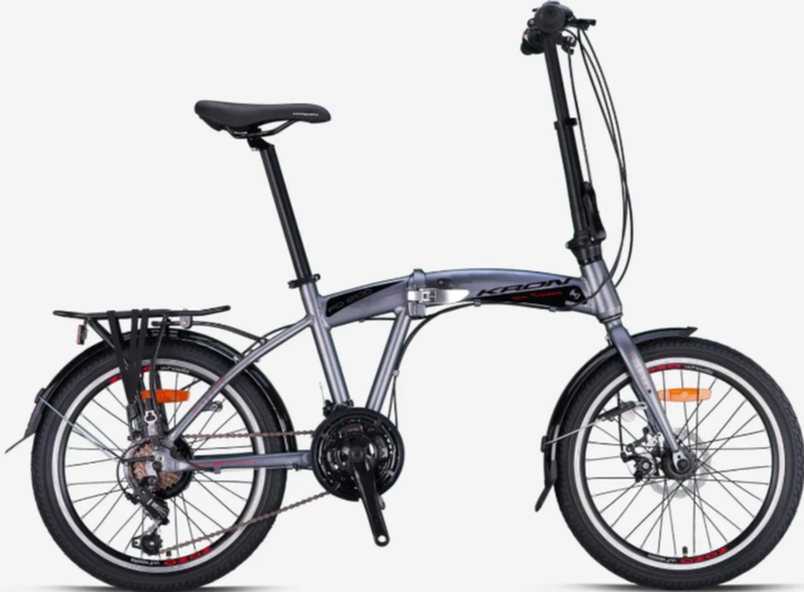 Kron FD2100 Disk Fren 20 Jant Katlanır Bisiklet Füme-Kırmızı