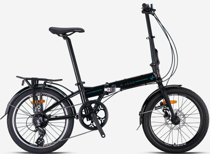 Kron FD3000 20 Jant Hidrolik Fren Katlanır Bisiklet Siyah-Turkuaz