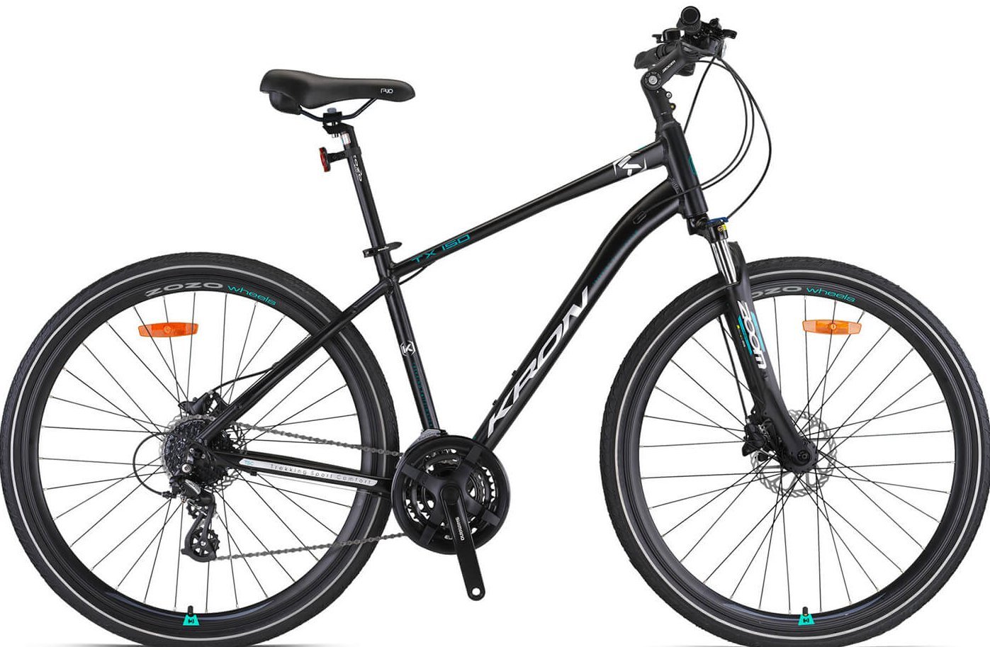 Kron TX150 Hidrolik Disk 28 Jant Trekking Bisiklet Mat Siyah-Gri Turkuaz 41 cm