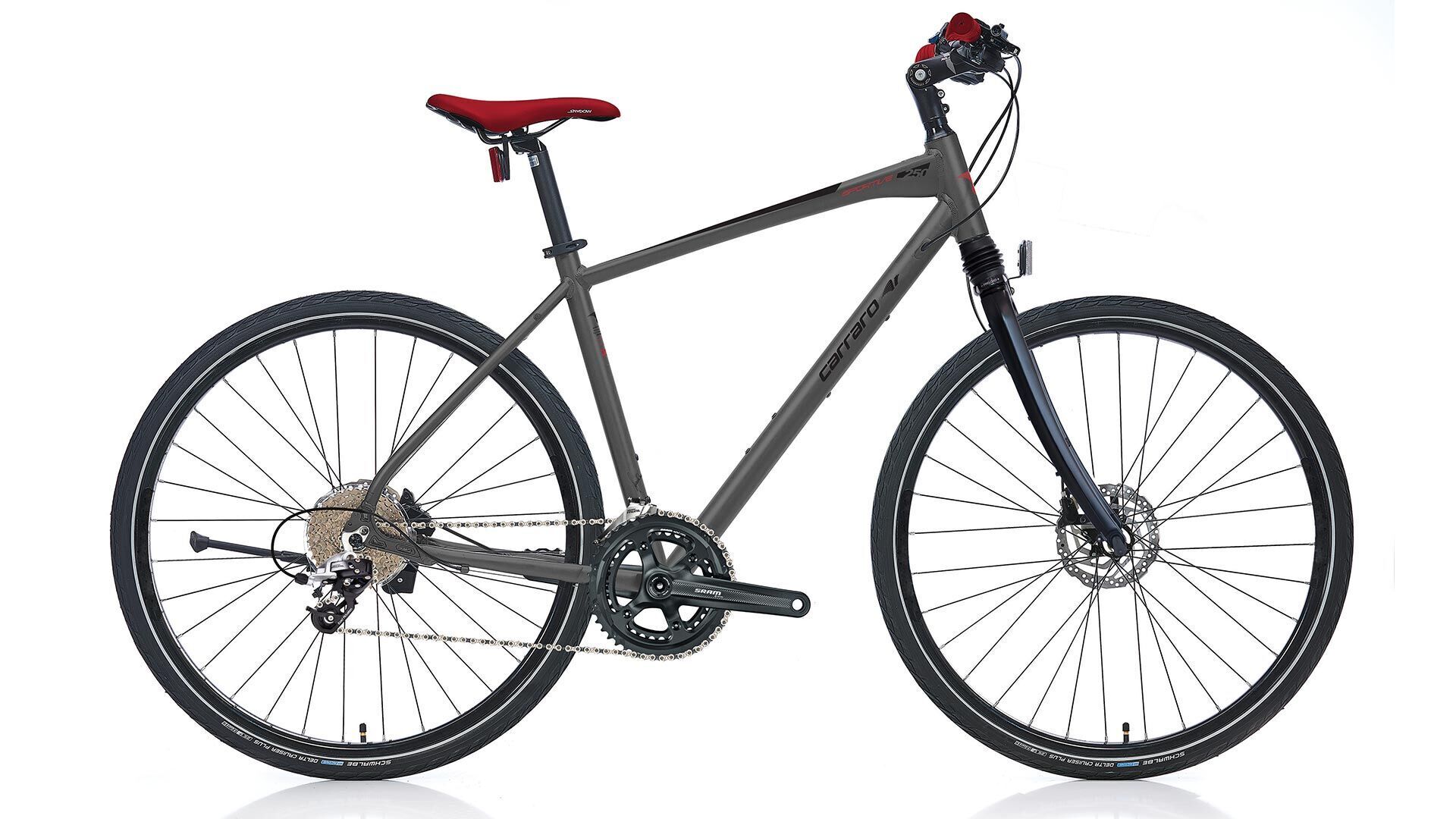 Carraro Sportive 250 22Vites 28 Jant Şehir Bisikleti 45cm Mat Siyah-Kırmızı