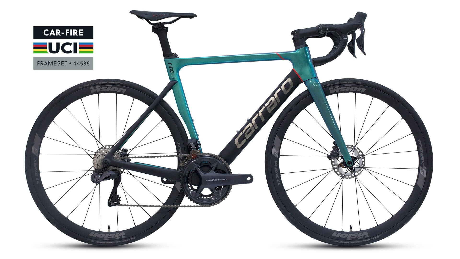 Carraro Fire C3.3 Uci 24Vites 28 Jant Yol Bisikleti 55cm Turkuaz-Siyah-Krom-Kırmızı