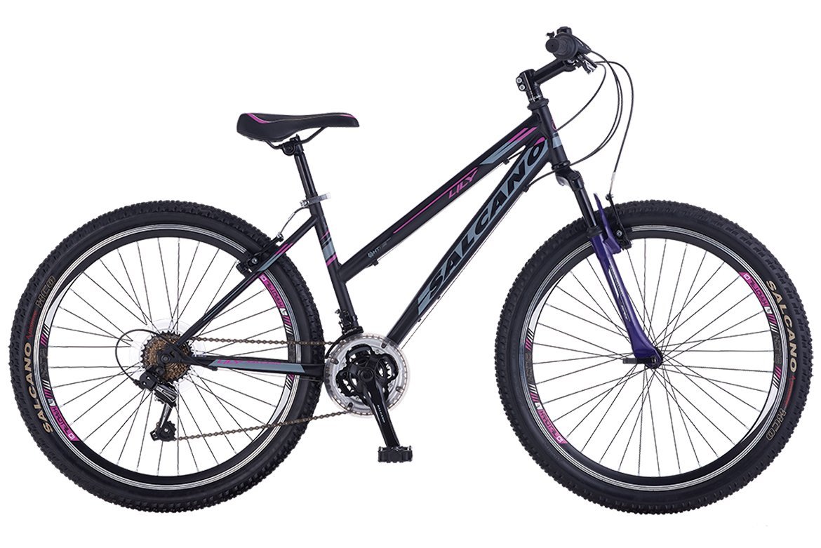 Salcano Lily V Fren 26 Jant Dağ Bisikleti Mat Siyah-Pembe