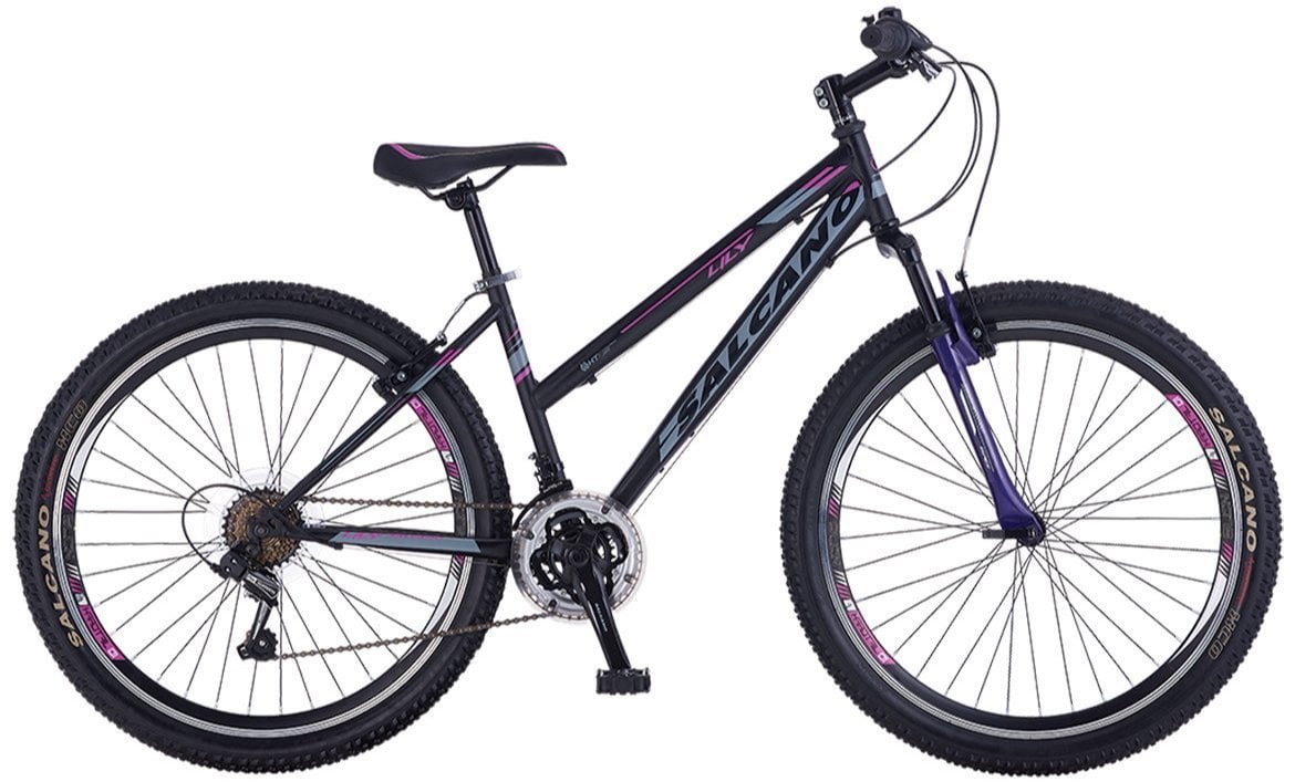 Salcano Lily V Fren 26 Jant Dağ Bisikleti Mat Siyah-Pembe