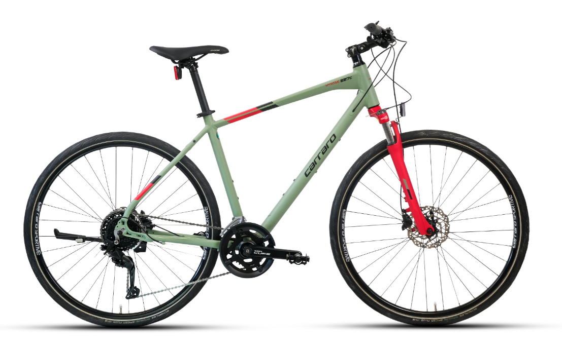 Carraro Sportive 227C Hidrolik Fren 18 Vites 28'' 46 cm Mat Yeşil-Siyah-Kırmızı
