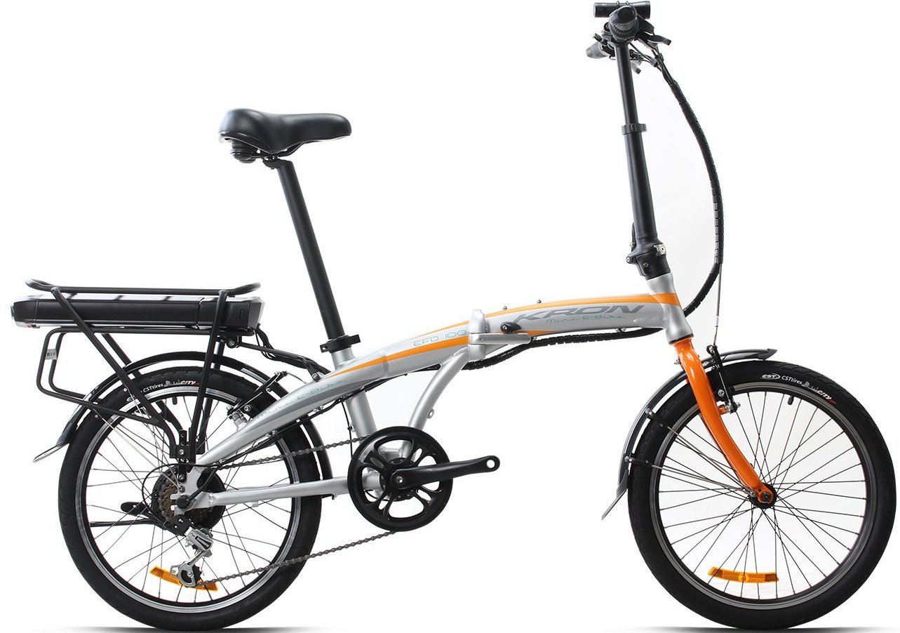 Kron Efd 100 20 Jant Elektrikli Şehir Bisikleti Mat Gri Füme Turuncu
