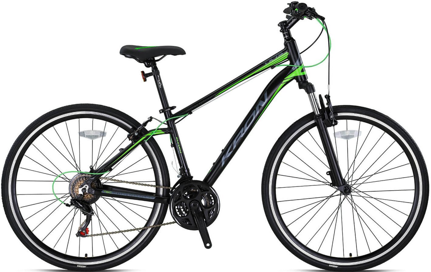 Kron TX75 28 Jant Trekking Bisiklet Mat Siyah-Füme-Yeşil 46 cm